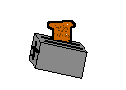 Toaster shooting toast into the air